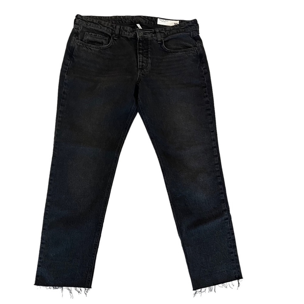 Rag & Bone Dre mid Rise Slim Boyfriend Jeans in Highland Black